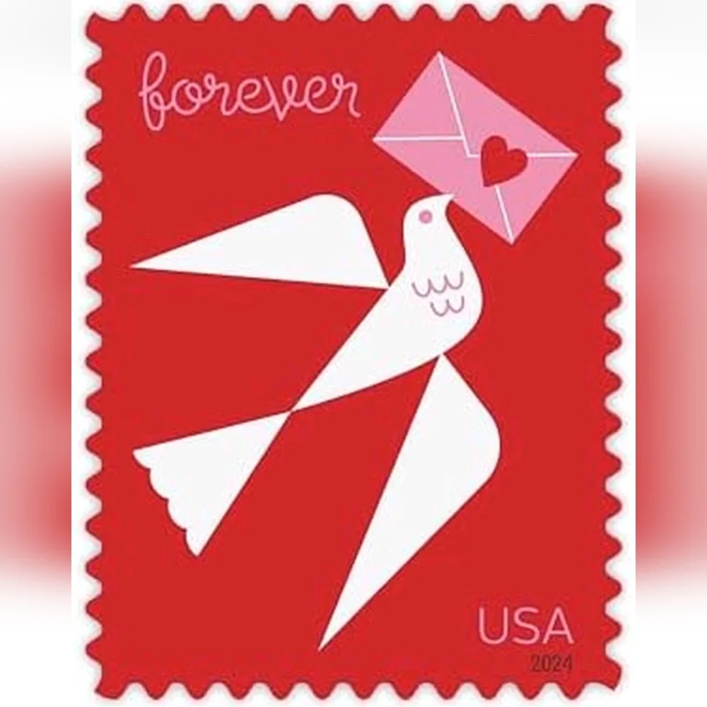 100 2024 Love Letters Forever Postage Stamps USPS Wedding Invitations Valentines